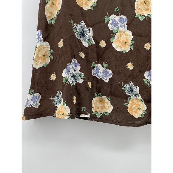 BP. Women's Brown Floral A-Line Mini Skirt SZ M - Picture 8 of 10